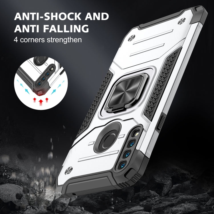 For Samsung Galaxy A20s Magnetic Armor Shockproof TPU + PC Case with Metal Ring Holder
