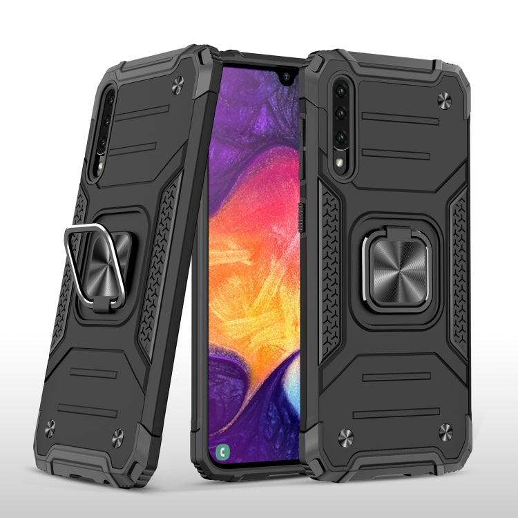 For Samsung Galaxy A30 / A50 / A50s Magnetic Armor Shockproof TPU + PC Case with Metal Ring Holder