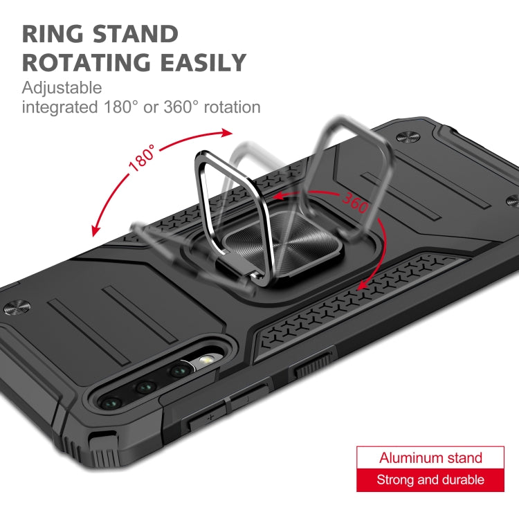 For Samsung Galaxy A30 / A50 / A50s Magnetic Armor Shockproof TPU + PC Case with Metal Ring Holder