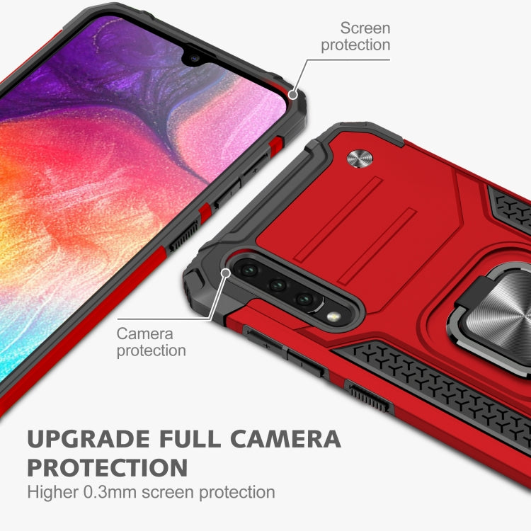 For Samsung Galaxy A30 / A50 / A50s Magnetic Armor Shockproof TPU + PC Case with Metal Ring Holder