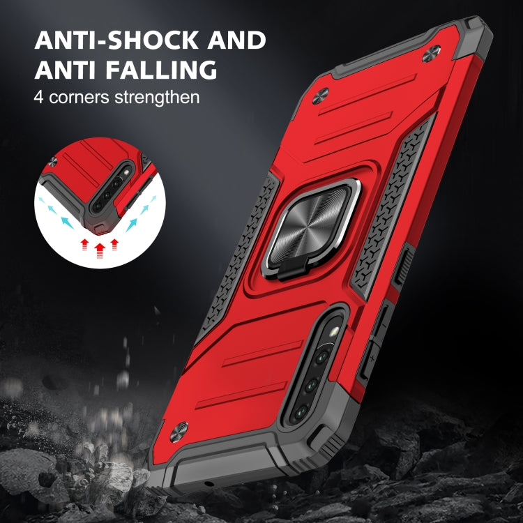 For Samsung Galaxy A30 / A50 / A50s Magnetic Armor Shockproof TPU + PC Case with Metal Ring Holder