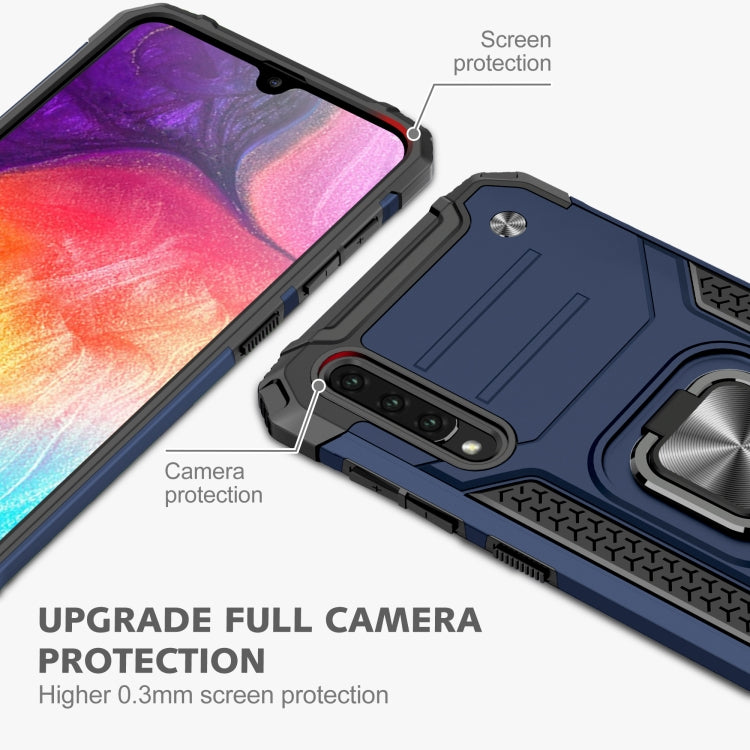 For Samsung Galaxy A30 / A50 / A50s Magnetic Armor Shockproof TPU + PC Case with Metal Ring Holder