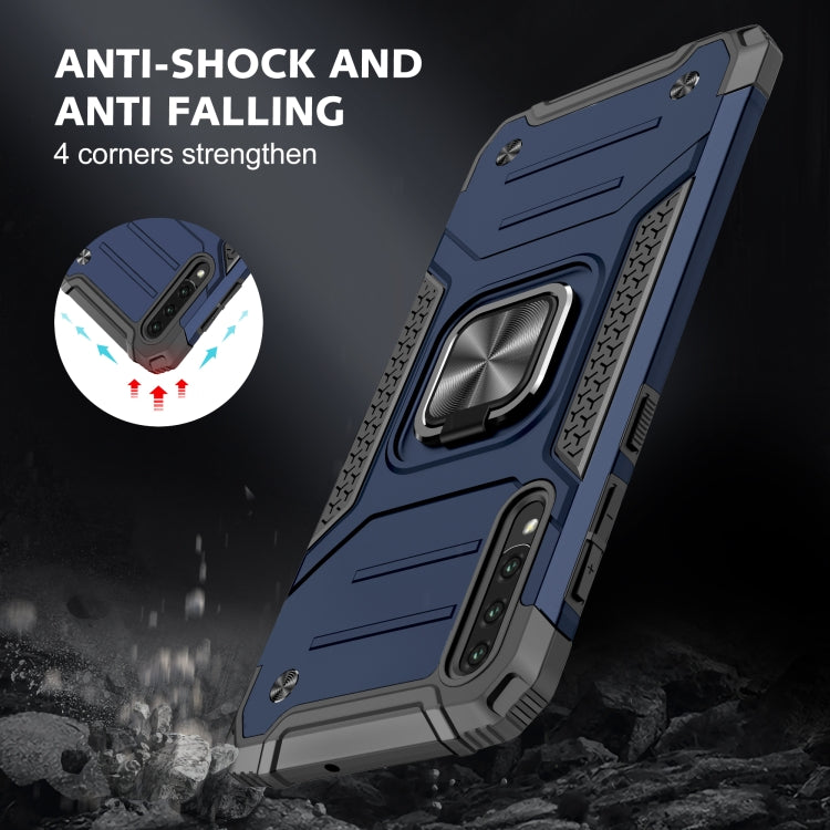 For Samsung Galaxy A30 / A50 / A50s Magnetic Armor Shockproof TPU + PC Case with Metal Ring Holder