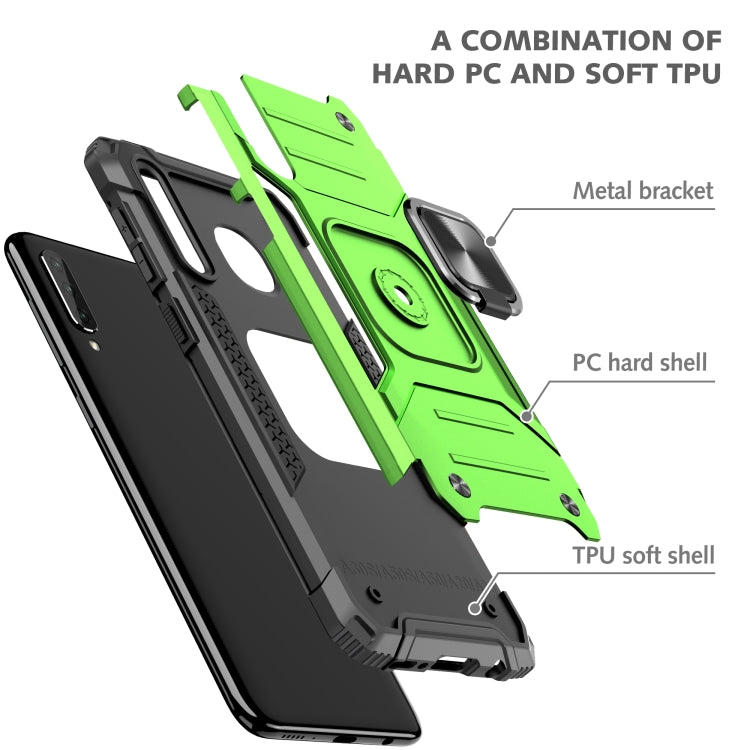 For Samsung Galaxy A30 / A50 / A50s Magnetic Armor Shockproof TPU + PC Case with Metal Ring Holder