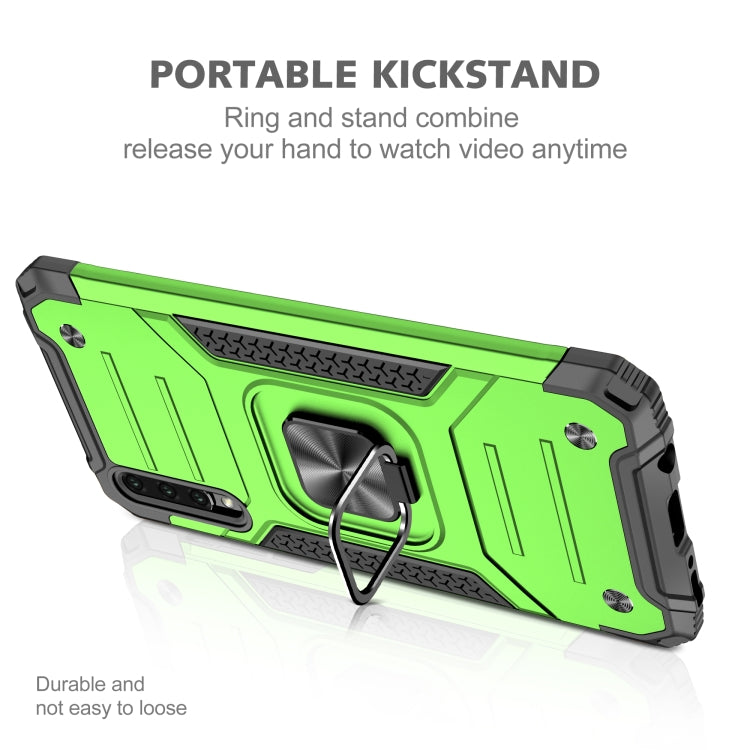 For Samsung Galaxy A30 / A50 / A50s Magnetic Armor Shockproof TPU + PC Case with Metal Ring Holder