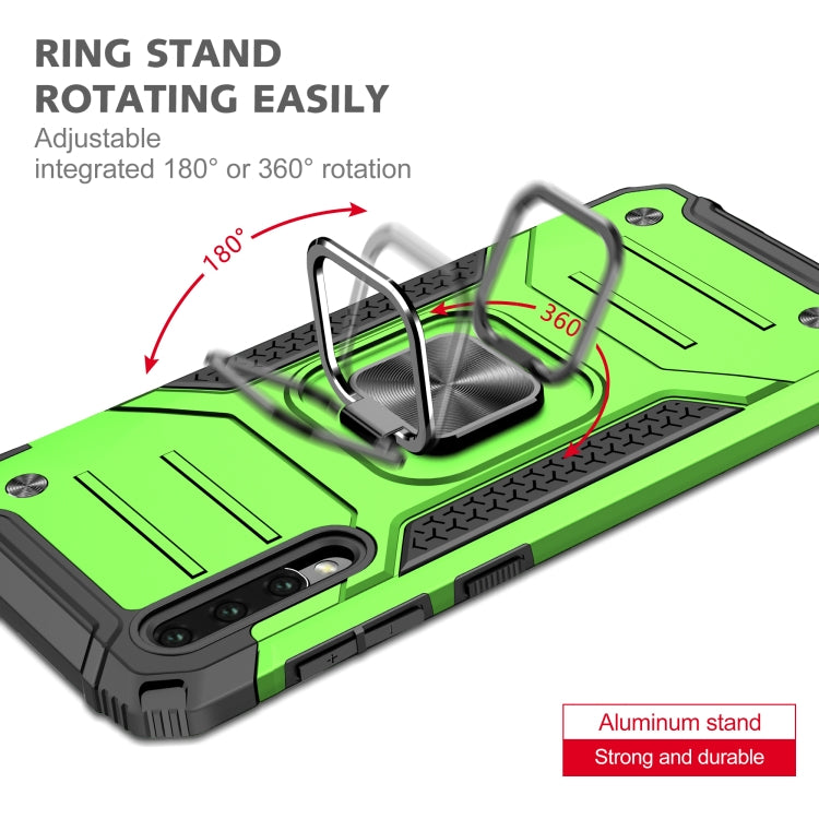 For Samsung Galaxy A30 / A50 / A50s Magnetic Armor Shockproof TPU + PC Case with Metal Ring Holder