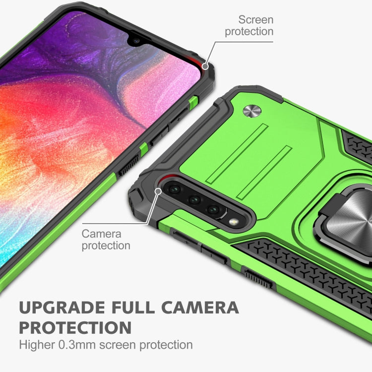 For Samsung Galaxy A30 / A50 / A50s Magnetic Armor Shockproof TPU + PC Case with Metal Ring Holder