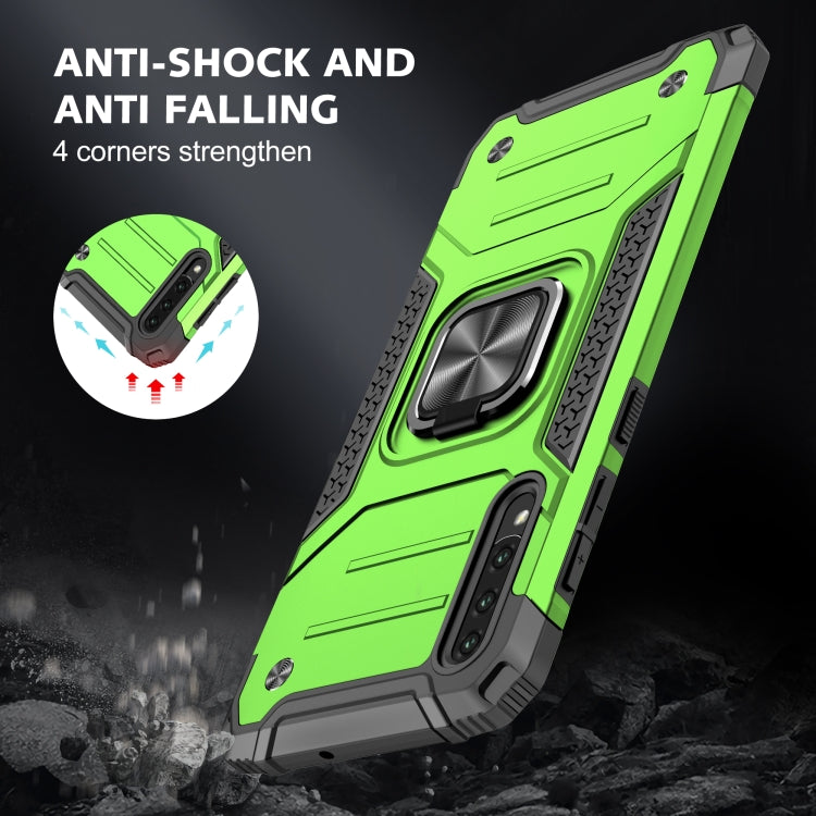 For Samsung Galaxy A30 / A50 / A50s Magnetic Armor Shockproof TPU + PC Case with Metal Ring Holder