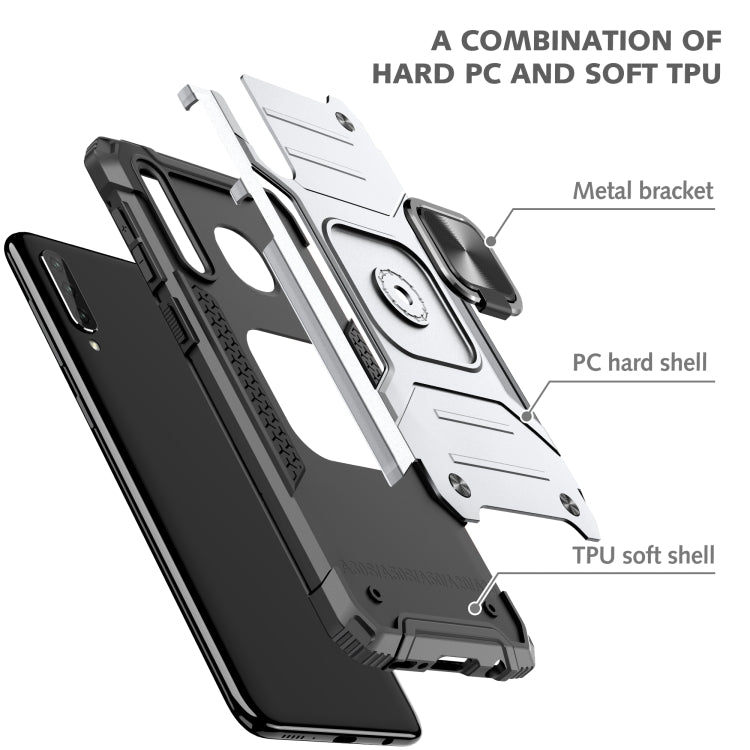 For Samsung Galaxy A30 / A50 / A50s Magnetic Armor Shockproof TPU + PC Case with Metal Ring Holder