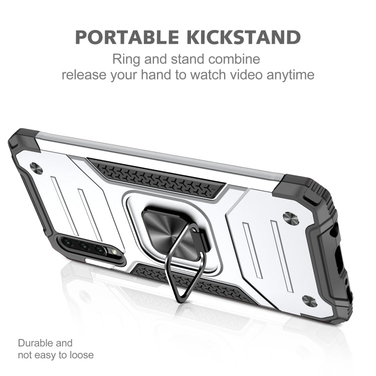 For Samsung Galaxy A30 / A50 / A50s Magnetic Armor Shockproof TPU + PC Case with Metal Ring Holder