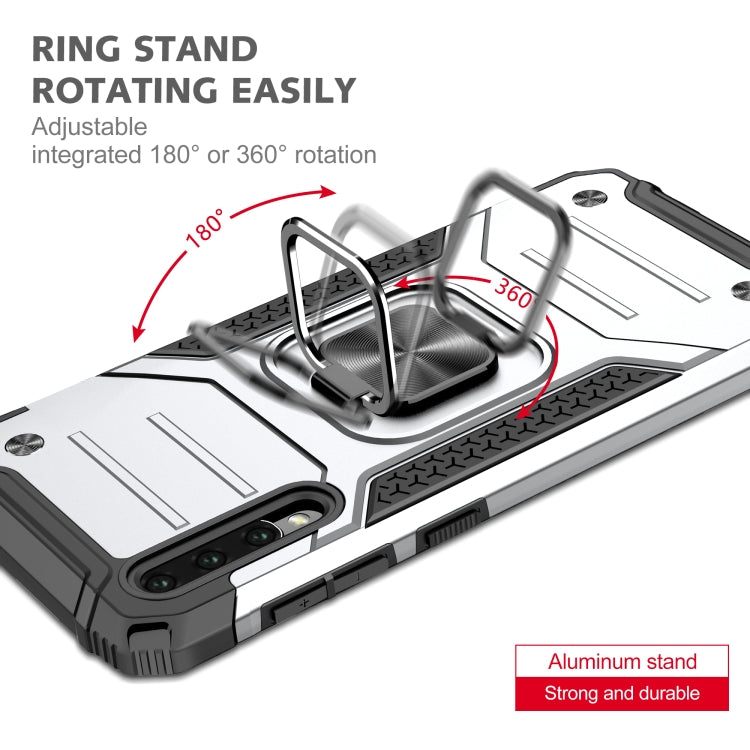 For Samsung Galaxy A30 / A50 / A50s Magnetic Armor Shockproof TPU + PC Case with Metal Ring Holder