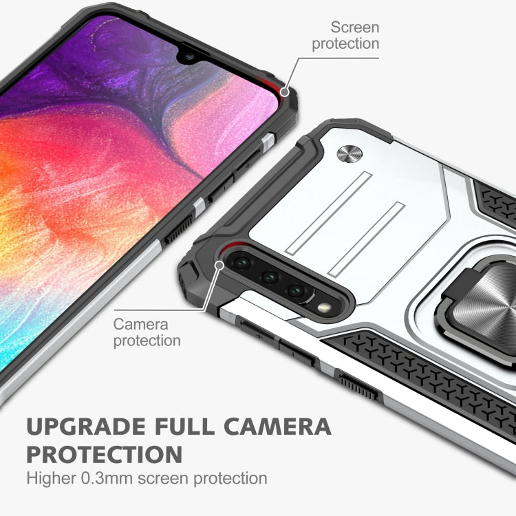 For Samsung Galaxy A30 / A50 / A50s Magnetic Armor Shockproof TPU + PC Case with Metal Ring Holder