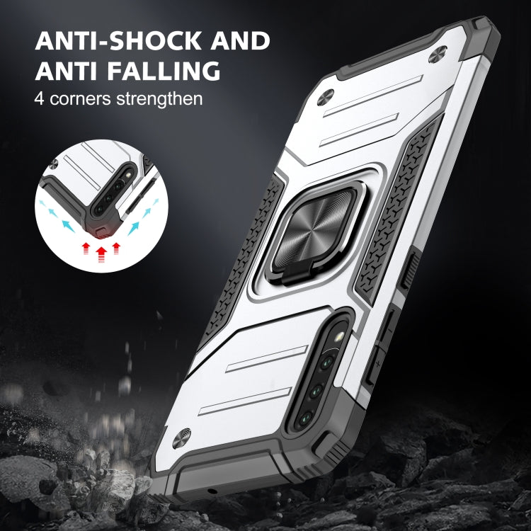 For Samsung Galaxy A30 / A50 / A50s Magnetic Armor Shockproof TPU + PC Case with Metal Ring Holder
