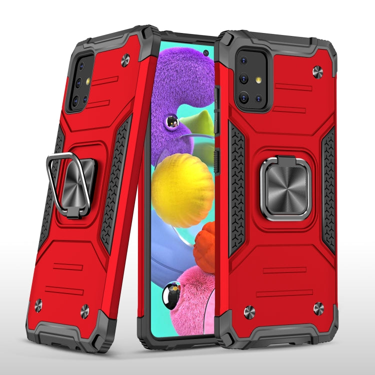 For Samsung Galaxy A51 Magnetic Armor Shockproof TPU + PC Case with Metal Ring Holder