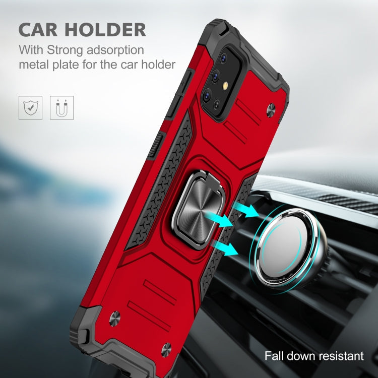 For Samsung Galaxy A51 Magnetic Armor Shockproof TPU + PC Case with Metal Ring Holder