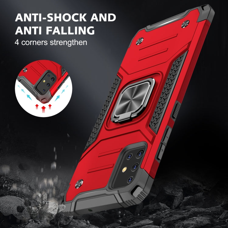 For Samsung Galaxy A51 Magnetic Armor Shockproof TPU + PC Case with Metal Ring Holder