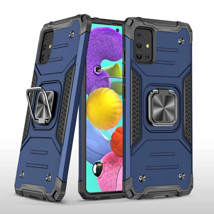 For Samsung Galaxy A51 Magnetic Armor Shockproof TPU + PC Case with Metal Ring Holder