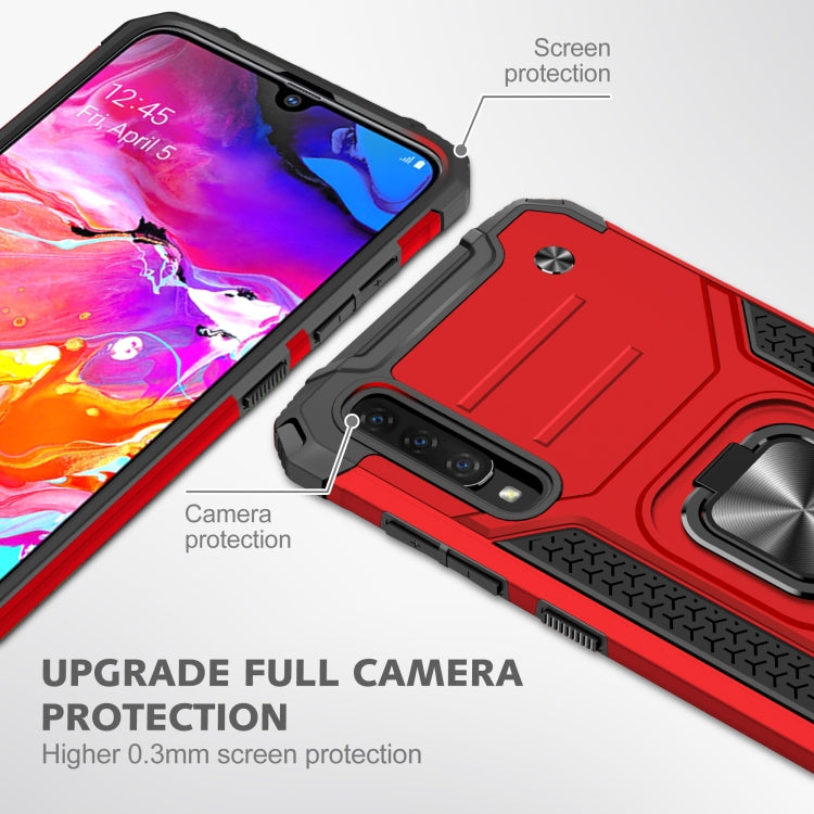 For Samsung Galaxy A70 Magnetic Armor Shockproof TPU + PC Case with Metal Ring Holder