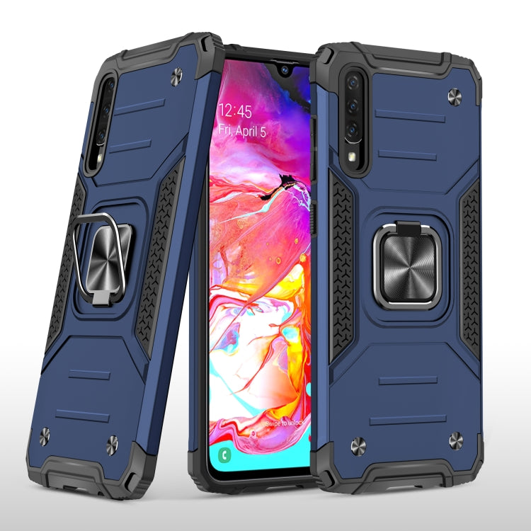 For Samsung Galaxy A70 Magnetic Armor Shockproof TPU + PC Case with Metal Ring Holder