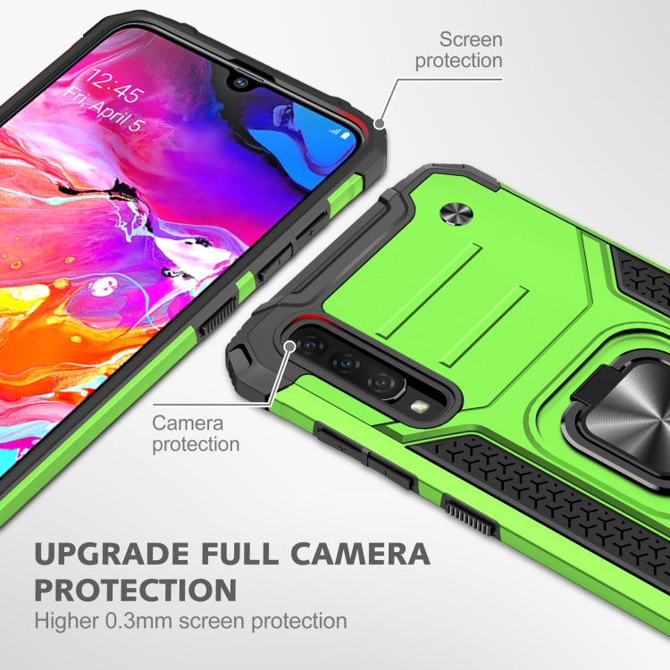 For Samsung Galaxy A70 Magnetic Armor Shockproof TPU + PC Case with Metal Ring Holder