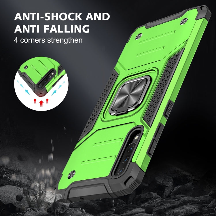 For Samsung Galaxy A70 Magnetic Armor Shockproof TPU + PC Case with Metal Ring Holder
