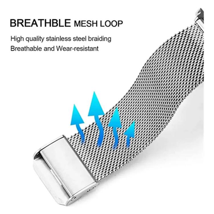 For Amazfit T-Rex Pro Fine Mesh Buckle Stainless Steel Watch Band