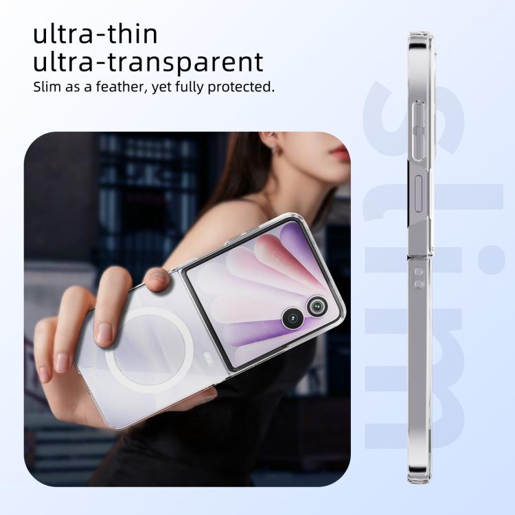 For Honor Magic V Flip 2 ABEEL Transparent MagSafe Magnetic PC Phone Case