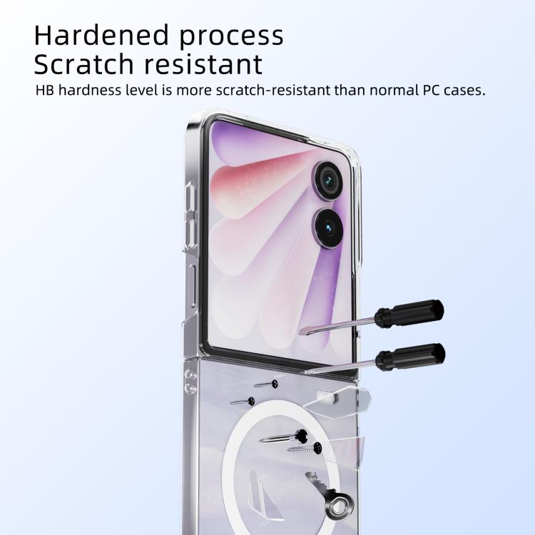 For Honor Magic V Flip 2 ABEEL Transparent MagSafe Magnetic PC Phone Case