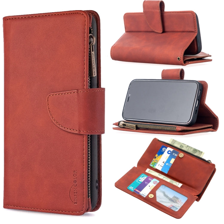 For iPhone 12 mini Skin Feel Detachable Magnetic Zipper Horizontal Flip PU Leather Case with Multi-Card Slots & Holder & Wallet & Photo Frame & Lanyard