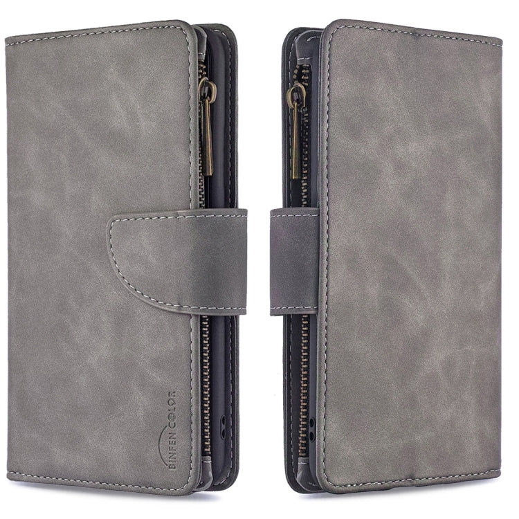 For iPhone 12 / 12 Pro Skin Feel Detachable Magnetic Zipper Horizontal Flip PU Leather Case with Multi-Card Slots & Holder & Wallet & Photo Frame & Lanyard