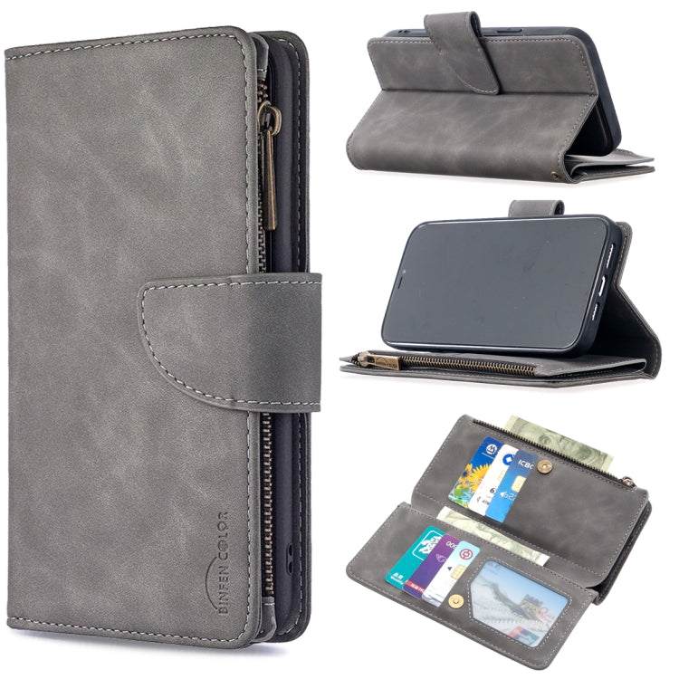 For iPhone 12 Pro Max Skin Feel Detachable Magnetic Zipper Horizontal Flip PU Leather Case with Multi-Card Slots & Holder & Wallet & Photo Frame & Lanyard