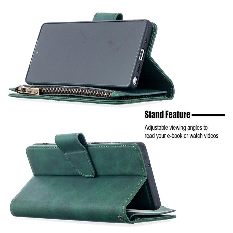 For Samsung Galaxy Note20 Skin Feel Detachable Magnetic Zipper Horizontal Flip PU Leather Case with Multi-Card Slots & Holder & Wallet & Photo Frame & Lanyard