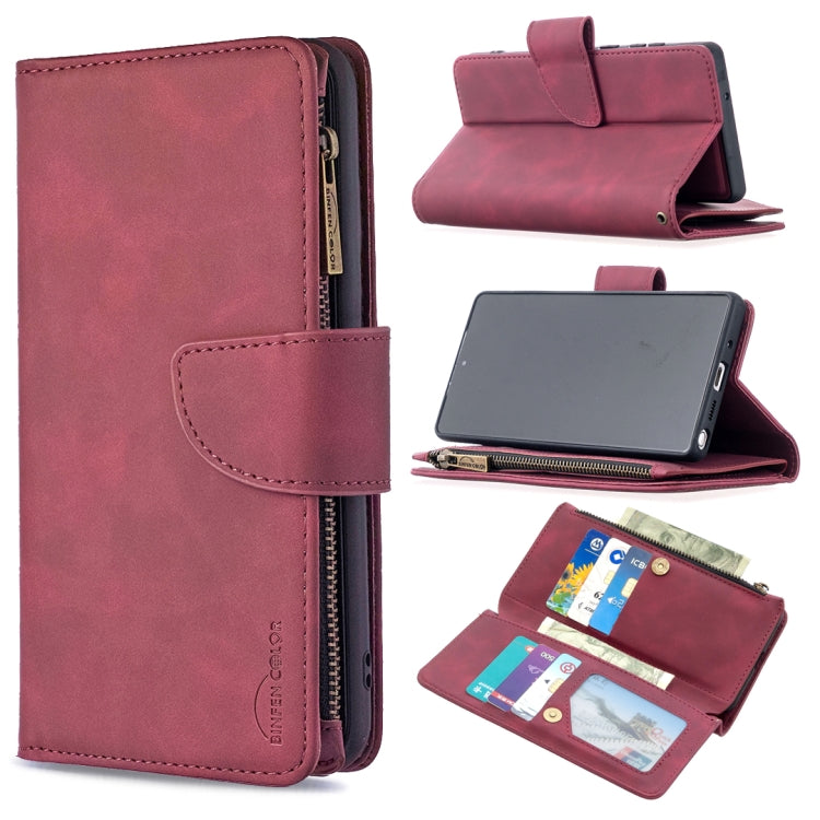 For Samsung Galaxy Note20 Skin Feel Detachable Magnetic Zipper Horizontal Flip PU Leather Case with Multi-Card Slots & Holder & Wallet & Photo Frame & Lanyard