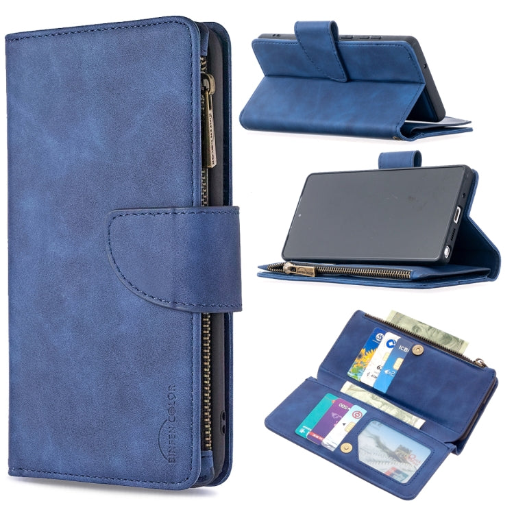 For Samsung Galaxy Note20 Skin Feel Detachable Magnetic Zipper Horizontal Flip PU Leather Case with Multi-Card Slots & Holder & Wallet & Photo Frame & Lanyard