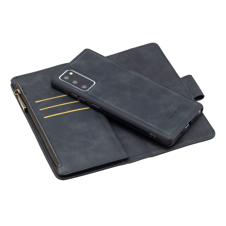 For Samsung Galaxy Note20 Skin Feel Detachable Magnetic Zipper Horizontal Flip PU Leather Case with Multi-Card Slots & Holder & Wallet & Photo Frame & Lanyard