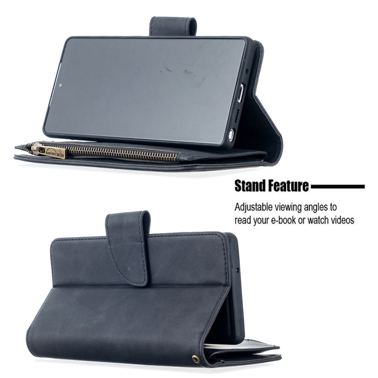 For Samsung Galaxy Note20 Skin Feel Detachable Magnetic Zipper Horizontal Flip PU Leather Case with Multi-Card Slots & Holder & Wallet & Photo Frame & Lanyard