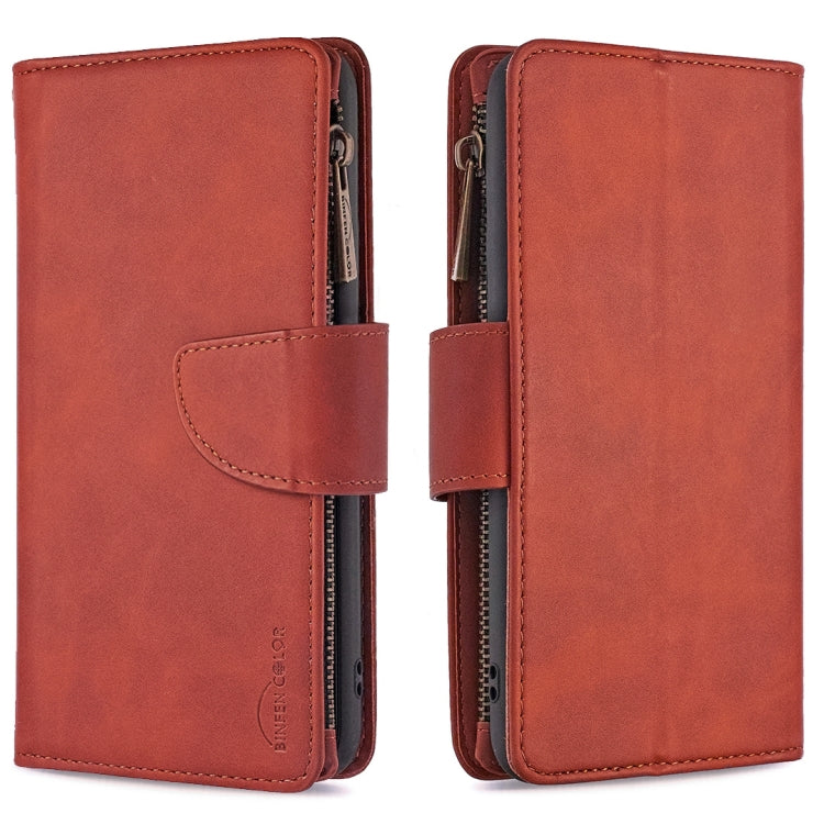 For Samsung Galaxy Note20 Skin Feel Detachable Magnetic Zipper Horizontal Flip PU Leather Case with Multi-Card Slots & Holder & Wallet & Photo Frame & Lanyard