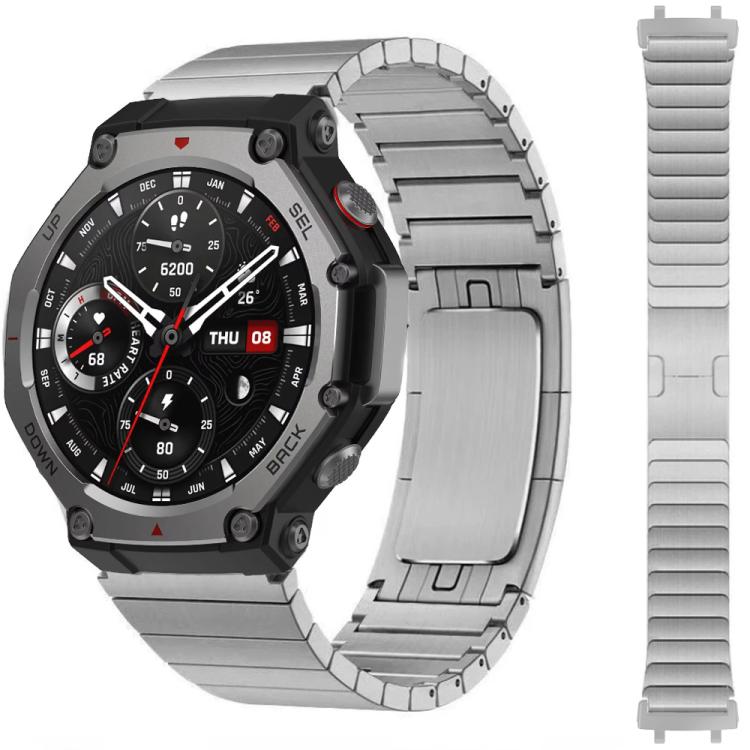 For  Amazfit T-Rex 3 One Beads Side Detachable Titanium Alloy Watch Band