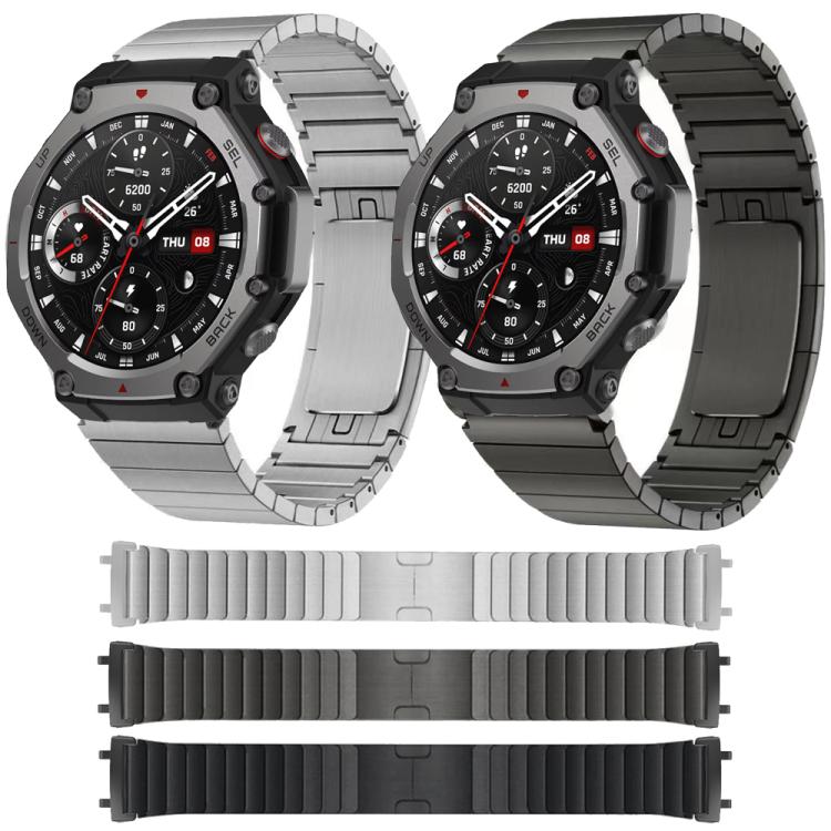 For  Amazfit T-Rex 2 One Beads Side Detachable Titanium Alloy Watch Band