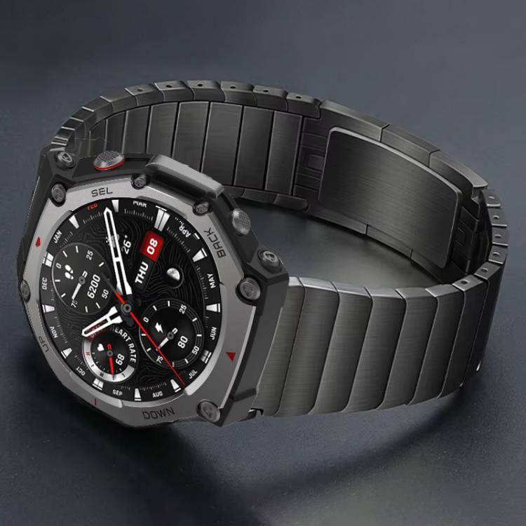 For  Amazfit T-Rex 2 One Beads Side Detachable Titanium Alloy Watch Band