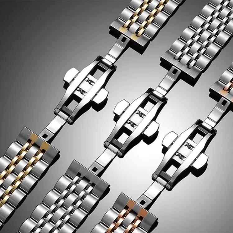 For Amazfit T-Rex Pro Seven Beads Butterfly Buckle Stainless Steel Watch Band