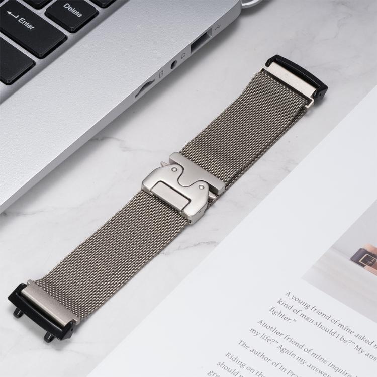 For  Amazfit T-Rex 2 Parachute Snap Buckle Milanese Stainless Steel Watch Band