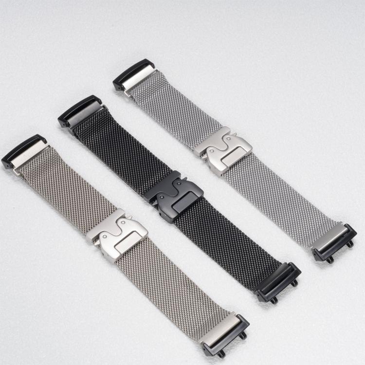 For Amazfit T-Rex Pro Parachute Snap Buckle Milanese Stainless Steel Watch Band