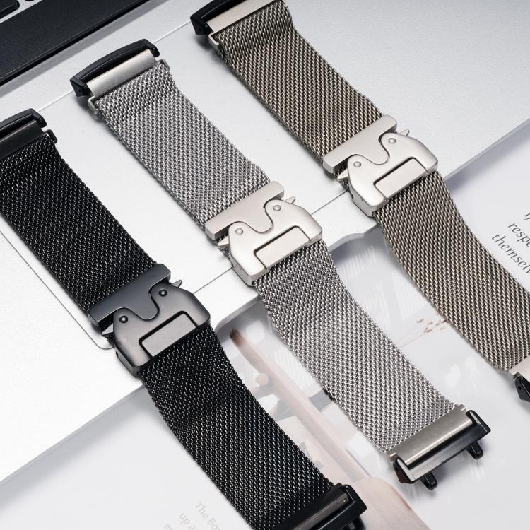 For  Amazfit T-Rex 3 Parachute Snap Buckle Milanese Titanium Alloy Watch Band