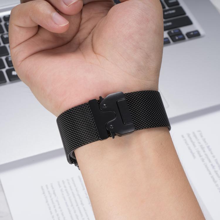 For  Amazfit T-Rex 3 Parachute Snap Buckle Milanese Titanium Alloy Watch Band