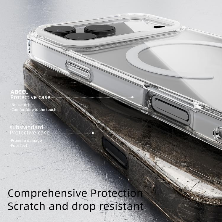 For iPhone 17 Pro ABEEL MagSafe Magnetic Color Ring Anti-scratch Transparent Phone Case