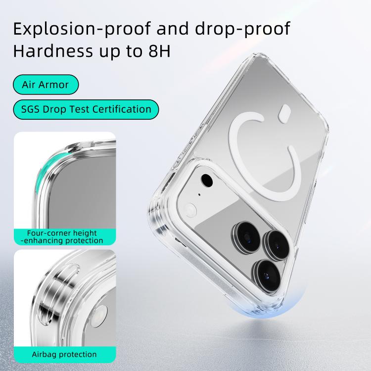 For iPhone 17 ABEEL MagSafe Magnetic Color Ring Anti-scratch Transparent Phone Case