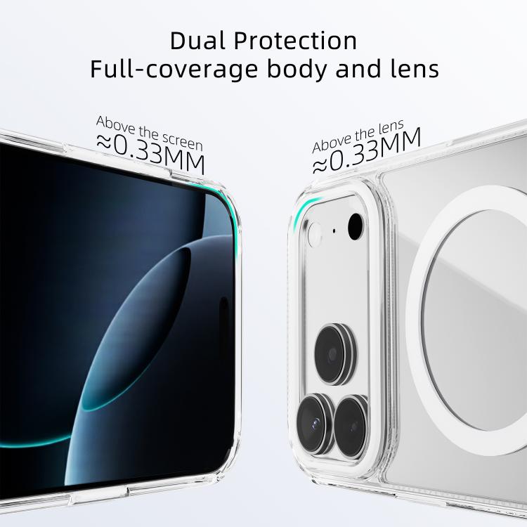 For iPhone 17 ABEEL MagSafe Magnetic Color Ring Anti-scratch Transparent Phone Case