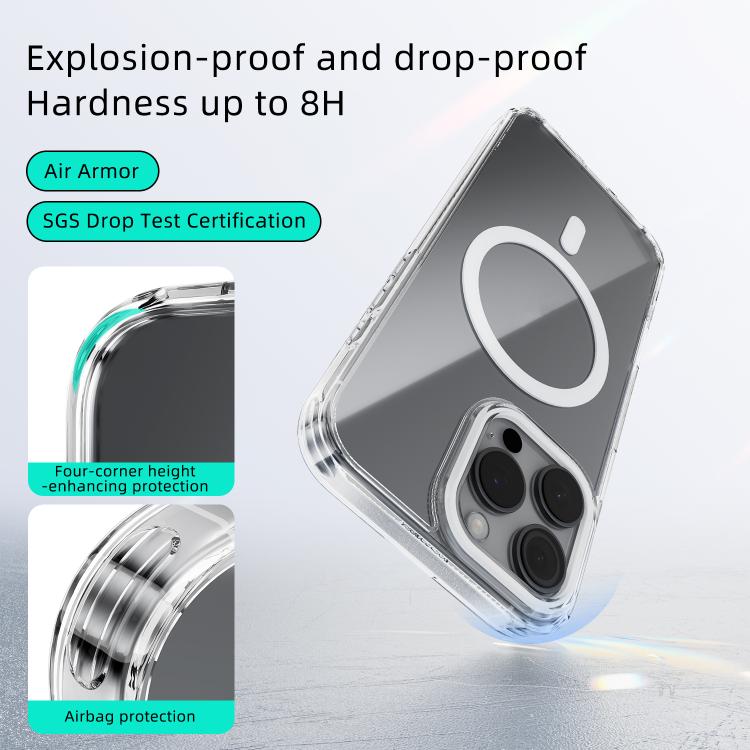 For iPhone 15 ABEEL MagSafe Magnetic Color Ring Anti-scratch Transparent Phone Case