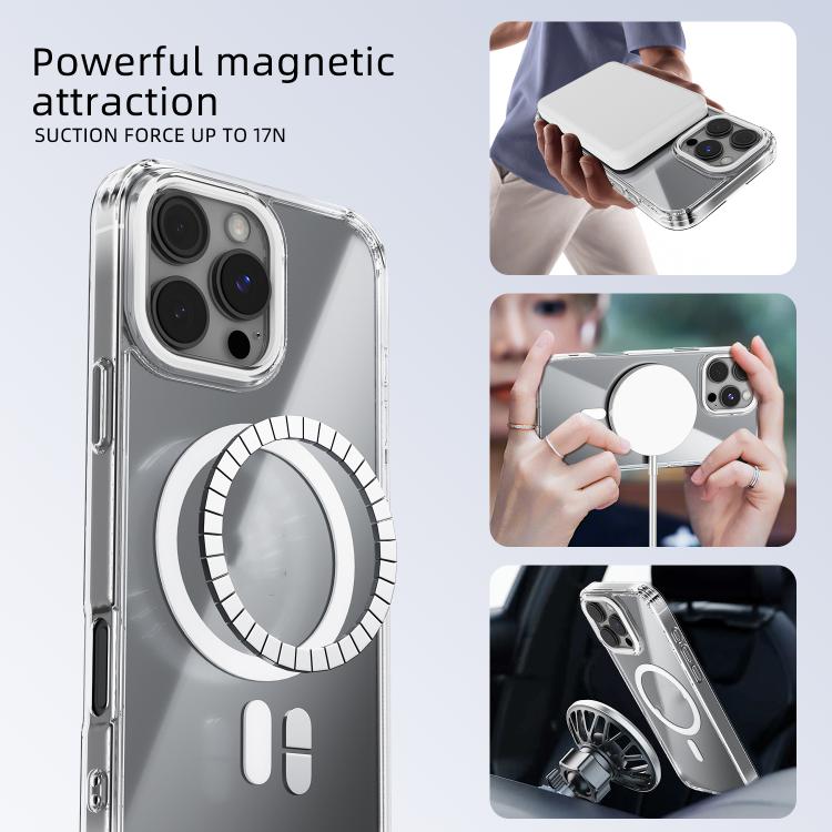 For iPhone 15 ABEEL MagSafe Magnetic Color Ring Anti-scratch Transparent Phone Case
